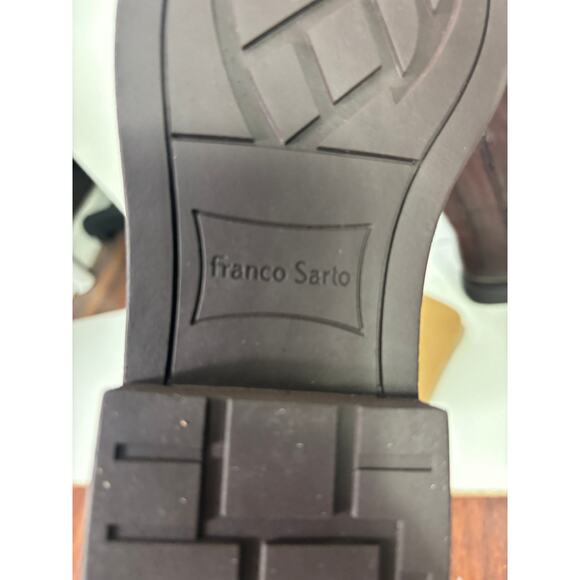 Franco Sarto Brown Leather Over The Knee Riding Boots 7.5M Wide Calf Battina - Picture 14 of 16